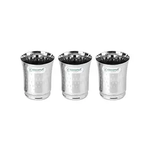 Coconut Stainless Steel A19 Shower Glasses - Set of 3- (Capacity -320ML Each)