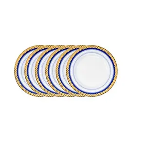 Bergner Bone China Admiralty 6 Pcs Dessert Plate Set 21 cm Navy Blue