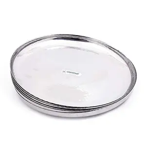 Coconut Stainless Steel Hammered Apple Kumcha/Thali - Dinner Plates -Set of 6 Pieces