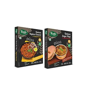 Pack Of 2 (Quinoa Soya Pilaf With Goodness Of Brown Rice In Hyderabadi Spices, 265 Gm) + (Quinoa Rajma Chawal With Goodness Of Brown Rice, 265 Gm) Ready To Eat, 530 Gm