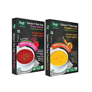 Combo Pack Of 2 (Quinoa And Oats Tomato Beetroot Soupy Meal With Chia Seeds Croutons , 41 Gm) + (Quinoa Oats Pumpkin Carrot Soupy Meal With Chia Seeds , 40 Gm) (81 G)