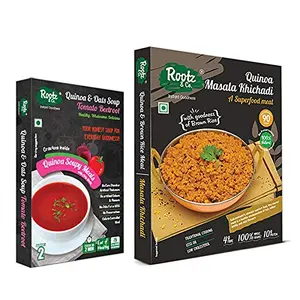 Ready To Eat Quinoa Masala Khichadi With Goodness Of Brown Rice 300 Gm) + (Quinoa And Oats Tomato Beetroot Soupy Meal With Chia Seeds Croutons , 41 Gm), 341 Gm