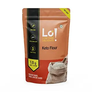 Lo! Low Carb Delights - Keto Flour 500g (No SOYA) | 1g Net Carb Per Roti | Extremely Low Carb Keto Atta  | Lab Tested Keto Food Products for Keto Diet
