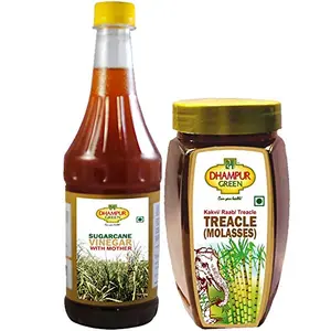 Speciality Natural Sugarcane Treacle Molasses & Vinegar Sirka with Mother Combo for Cooking Pickles Organic Natural Raw Real Pure Sugar Cane Ganne Ka Molasses & Vinegar Sirka 1150ml