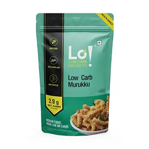 Lo! Low Carb Delights - Keto Murukku (200g) | 2.9g Net Carbs | Keto Snacks tested for Keto Diet | Low Carb Snacks | Diet Snacks Food | Zero Added Sugar Namkeen