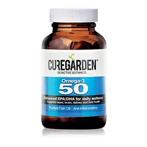 Curegarden Omega-3 50 | Natural Omega 3 Supplement from Fish Oil. Boosts Brain Function Heart Health Overall Immunity Promotes Joint & Liver Health
