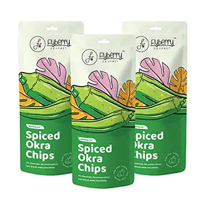 Flyberry Spiced Okra Chips 75Gms (Pack of 3x25Gms)