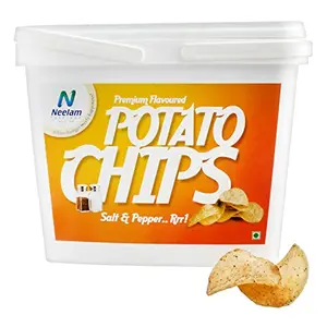 Box Pack Premium Flavoured Potato Chips Salt Pepper 200 gm (7.05 OZ)