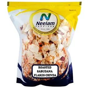 Neelam Foodland Roasted SABUDANA Flakes CHIVDA (Sabudana Flakes Blended with Potato Sticks Oil Peanuts Spices Green Chilly Sugar and Salt) 800 gm (28.21 OZ)
