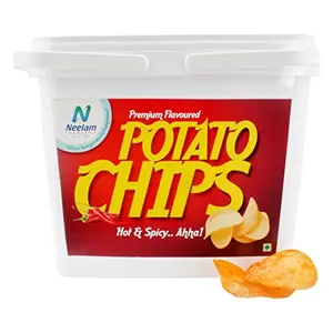 Box Pack Premium Flavoured Hot Spicy Potato Chips 200 gm (7.05 OZ)