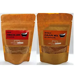 Artisan Palate - All Natural Jamacian Jerk & Cajun Seasoning Combo Pack of 55 Grams Each