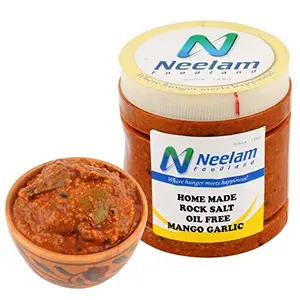 Neelam Foodland Home Made Oil Free Mango Garlic Pickle 250 gm (8.81 OZ)