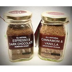 Artisan Palate Cinnamon Vanilla Sugar & Espresso Dark Chocolate Sugar Combo 100grms Each