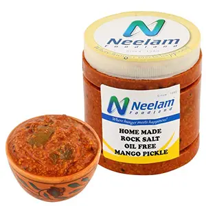 Neelam Foodland Home Made with Rock Salt Oil Free Mango Pickle 250 gm (8.81 OZ)