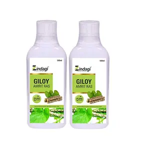 Zindagi Giloy Juice - Natural Juice For Building Immunity - Improves Blood Formation - 500 Ml Each(Pack of 2)