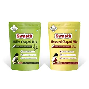 SWASTH Flaxseed Chapati Mix and SWASTH Millet Chapati Mix - Combo Pack - 1-kg Each