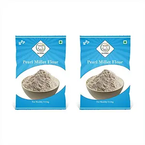 SWASTH Natural Pearl Millet Flour - Gluten Free Flour 02Kg Pack of 2 - 1Kg Each (Other Names of Pearl Millet - Bajra Kambu Sajjalu Sajje Kambam Bajri Bajra)