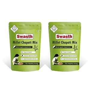 SWASTH Millet Chapati Mix - Pack of 2 - 2Kg Each (Other Names of Millet Siridhanya-SiruthaniyamChiru Dhanyalu)