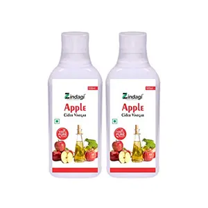 Zindagi Apple Cider Vinegar - Raw Unfiltered And Undiluted - 100% Pure Vinegar(500 Ml Each) Pack of 2