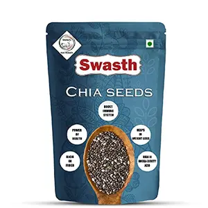 Swasth Chia Seeds For Weight Loss -200gm /Diet Snack Healthy Food Premium Raw Chia Seeds with Omega 3 and Fibre for Weight Loss