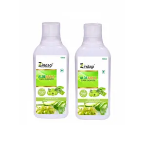 Zindagi Natural Aloe Amla Juice - Natural Immunity Booster - No Added Sugar - Health Drink (500 Ml) Pack of 2