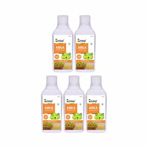 Zindagi Pure Amla Juice - Loaded With Vitamin C - Concentrate & Sugar-Free Energy Drink (500 ML) Pack of 5