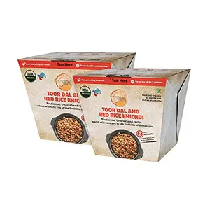 Organic Roots Toor Dal and Red Rice Khichdi Superfood Instant Food Healthy Food Ready to Eat Full Meal No Preservatives 55 Gm (Pack of 2)