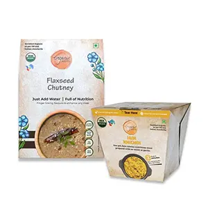 Organic Roots Jain Khichdi (55 Gm) & Flaxseed (30 Gm) Chutney Combo Superfood Instant Food Healthy Food Ready to Eat Traditional Flavors No MSG No Preservatives