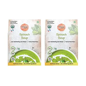 Organic Roots Spinach Soup Palak Instant Soup Packets Healthy Natural Ready To Cook Vegetable Soup Mix Powder Pack of 2 (15G Each 165Ml)