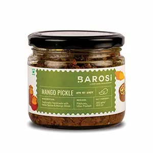 Barosi Mango Pickle 300 gm, Authentic, Traditional & Handcrafted, Sustainable Glass packaging