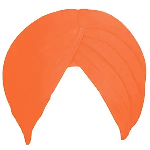Sikh Cotton Turban for Men |Kesari,Safron Color | 5mts Unstitched Punjabi Pagri