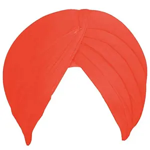 Sikh Cotton Turban for Men |Dark Orange Color | 7 MTS Stitched Punjabi Pagri