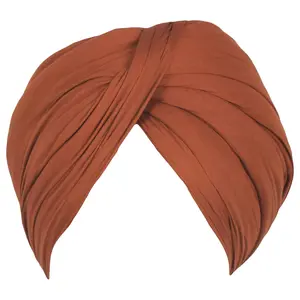 Sikh Cotton Turban for Men |Apricot Color | 6 MTS Stitched Punjabi Pagri