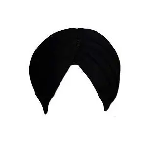 Sikh Cotton Turban for Men | Black Color | 6 MTS Stitched Punjabi Pagri