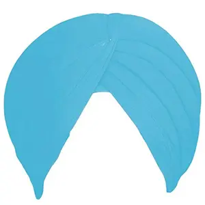Sikh Cotton Turban for Men | Sky Blue Color | 6 MTS Stitched Punjabi Pagri