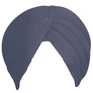 Sikh Cotton Turban for Men | Dark Grey Color| 6 MTS Stitched Punjabi Pagri