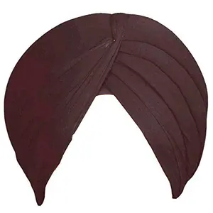 Sikh Cotton Turban for Men | Dark Sienna Color | 6 MTS Stitched Punjabi Pagri