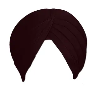 Sikh Cotton Turban for Men | Wine Color | 6 MTS Stitched Punjabi Pagri
