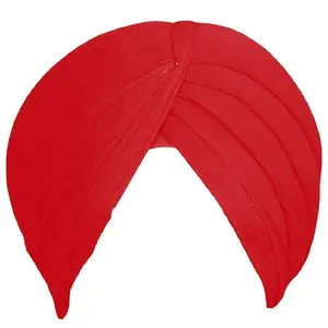 Sikh Cotton Turban for Men |Dark Red Color | 6 MTS Stitched Punjabi Pagri