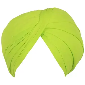 Sikh Cotton Turban for Men | Android Green Color | 6 MTS Stitched Punjabi Pagri