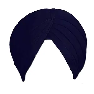 Sikh Cotton Turban for Men | Navi Blue Color | 8 MTS Stitched Punjabi Pagri