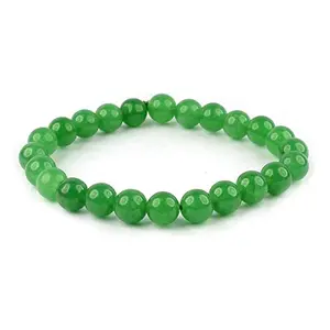Natural Green Jade Bracelet Crystal Stone 8mm Beads Bracelet Round Shape (Color : Green)