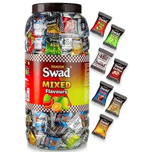 Swad Original & Mixed Flavour Chocolate Candy (Digestive Toffee) 2 jars x 150 Candies