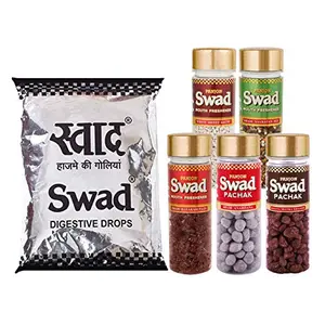 Swad Original 50 Candies & Pachak White Sweet Saunf Anardana goli Khatta Meetha Banarasi Paan Navratan Mukhwas 50 Toffee 6 Units 900 g