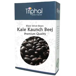 TRIPHAL Kaunch Beej Kale  Black Velvet Beans  Mucuna Pruriens | Whole -200Gm