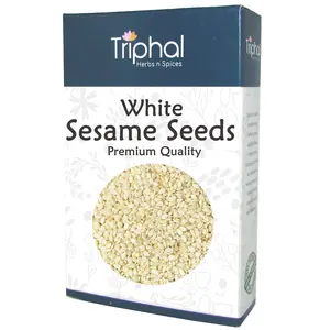 TRIPHAL Raw White Sesame Seeds | Premium Quality | Edible Seeds | Clean and Sorted -100Gm