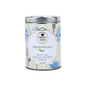 Nightingale Silver Tips White Tea With Butterfly Pea Flower (30Gms Loose Leaf Tin)