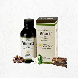 Winsoria Oil Heals Redness Dry Patches Plaque Scales Flakes of Skin | Minimizes itching and discoloration of skin | Soothing Coconut Oil Base| With Vidphala Manjistha Sariba| 100ml