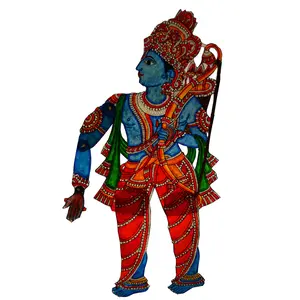 Silkrute Handpainted Leather Foldable Puppet - Lord Rama