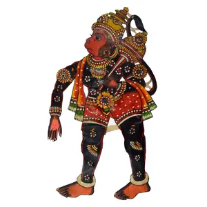 Silkrute Leather Hand Painted Foldable Puppet - Lord Hanuman